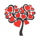 Love Heart Tree Embroidery Design, Instant Download