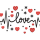 Love Heartbeat Embroidery Design, Instant Download