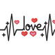 Love Heartbeat Line Embroidery Design, EKG Heart Love Pattern