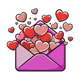Love Hearts Envelope Valentine Embroidery Design, Instant Download