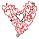 Love Hearts Outline Embroidery Design, Instant Download