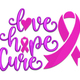 Love Hope Cure Awareness Ribbon Embroidery Design, Instant Download