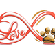 Love Infinity Paw Print Embroidery Design, Instant Download