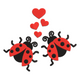 Valentine Love Ladybugs Embroidery Design, Cute Bug Heart Pattern, Instant Download