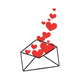 Love Letter Hearts Envelope Embroidery Design V2, Instant Download
