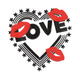 Love Lips Heart Embroidery Design, Instant Download