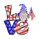 Love Patriotic Gnome Embroidery Design, Instant Download