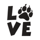 Love Paw Print Embroidery Design, Instant Download