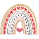 Love Rainbow Hearts Embroidery Design, Valentine Nursery Pattern, Instant Download