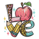 Love School Embroidery Design, Back to School Teacher Embroidery