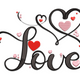 Love Script Heart Embroidery Design, Valentine Cursive Pattern, Instant Download