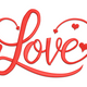 Love Script Heart Swirl Embroidery Design, Instant Download