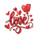 Love Script with Heart Balloon Valentine Embroidery Design, Instant Download