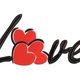 Love Script with Hearts Embroidery Design, Instant Download