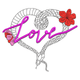 Love Snake Heart Embroidery Design, Valentine Machine Embroidery Pattern, Instant Download