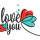 Love You Hearts Embroidery Design, Instant Download