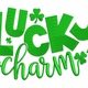 Lucky Charm Shamrock Lettering Embroidery Design, St. Patrick's Day Machine Embroidery, Instant Download