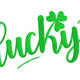 Lucky Clover Script Embroidery Design, Instant Download