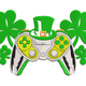 Lucky Gamer Shamrock Controller Embroidery Design, Instant Download