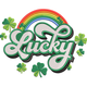 Lucky Rainbow Shamrock Embroidery Design V2, Instant Download