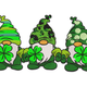Lucky Shamrock Gnome Trio Embroidery Design, Instant Download