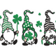 Lucky Shamrock Gnome Trio Embroidery Design, St Patricks Day Pattern, Instant Download