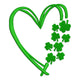 Lucky Shamrock Heart Embroidery Design, St Patricks Day Machine Embroidery Pattern, Instant Download