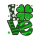 Lucky Shamrock Love Embroidery Design, Heart Clover Lettering, Instant Download