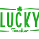 Lucky Teacher Shamrock Embroidery Design, Script Saying for Educators, Instant Download