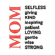 MOM Word Art Embroidery Design, Instant Download