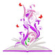 Magical Book Blossom Embroidery Design, Floral Storybook Machine Embroidery Pattern, Instant Download