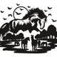 Majestic Horse Landscape Embroidery Design, Instant Download