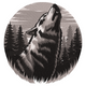 Majestic Howling Wolf Embroidery Design, Instant Download