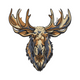 Majestic Moose Head Embroidery Design, Wildlife Machine Pattern, Instant Download