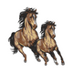 Majestic Twin Running Horses Embroidery Design, Instant Download