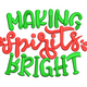 Making Spirits Bright Christmas Typography Embroidery Design, Instant Download