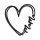 Mama Heart Outline Embroidery Design, Instant Download
