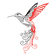 Mandala Hummingbird Embroidery Design, Zentangle Bird Pattern, Instant Download