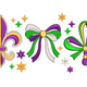 Mardi Gras Bow and Fleur-de-Lis Embroidery Design, Instant Download