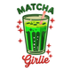Matcha Girlie Embroidery Design, Trendy Matcha Drink Machine Embroidery Pattern, Instant Download