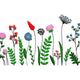 Meadow Floral Line Border Embroidery Design, Instant Download
