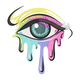 Melting Eye Embroidery Design, Surreal Abstract Machine Pattern, Instant Download