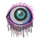 Melting Eye Embroidery Design, Surreal Art Machine Embroidery Pattern, Instant Download