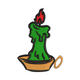 Melting Green Candle with Red Flame Embroidery Design, Machine Embroidery Pattern, Instant Download