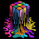 Melting Rubik's Cube Embroidery Design, Machine Embroidery Pattern, Instant Download