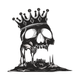 Melting Skull King Embroidery Design, Gothic, Instant Download
