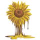 Melting Sunflower Embroidery Design, Surreal Floral Machine Embroidery