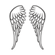Memorial Angel Wings Outline Embroidery Design, Instant Download