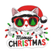 Meowy Christmas Cat Embroidery Design, Instant Download