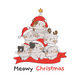 Meowy Christmas Cats Tree Embroidery Design, Instant Download